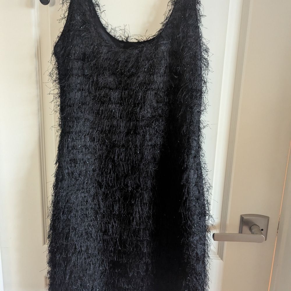Adam by Adam Lippes designer eyelash sweater dress sparkle 4 Black